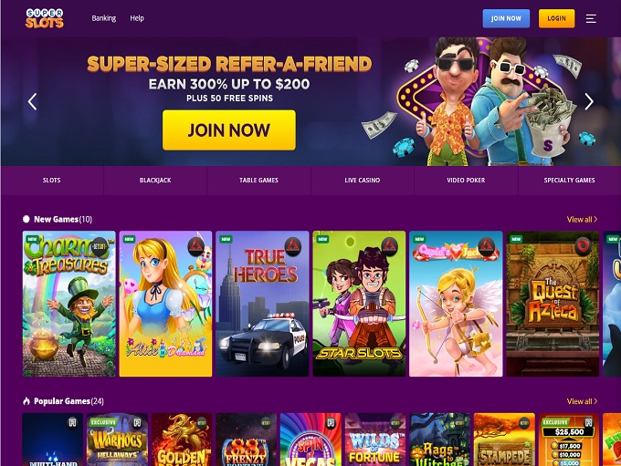 Super Slots Casino Homepage