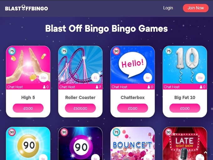 Blast Off Bingo Games