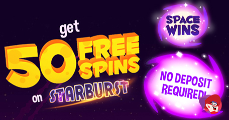 Get 50 No Deposit Spins on Starburst with Space Wins