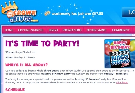 Crown Bingo Hosts Birthday Broadcast and Supports Marie Curie Hospice