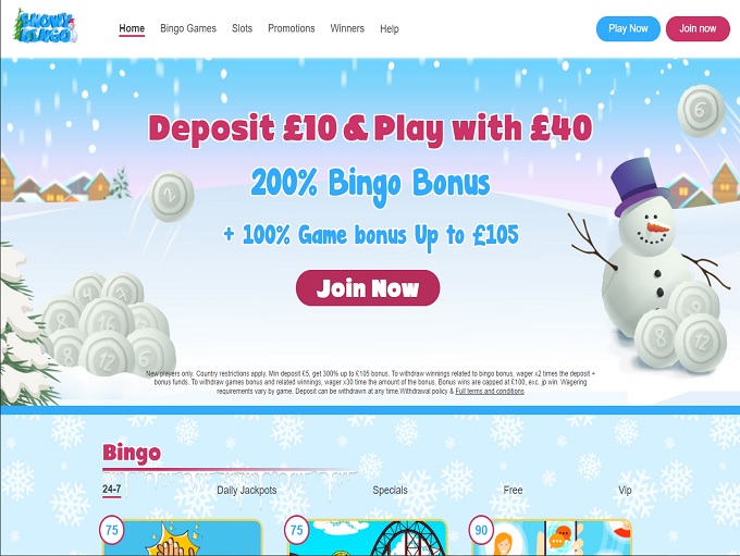 Snowy Bingo Homepage