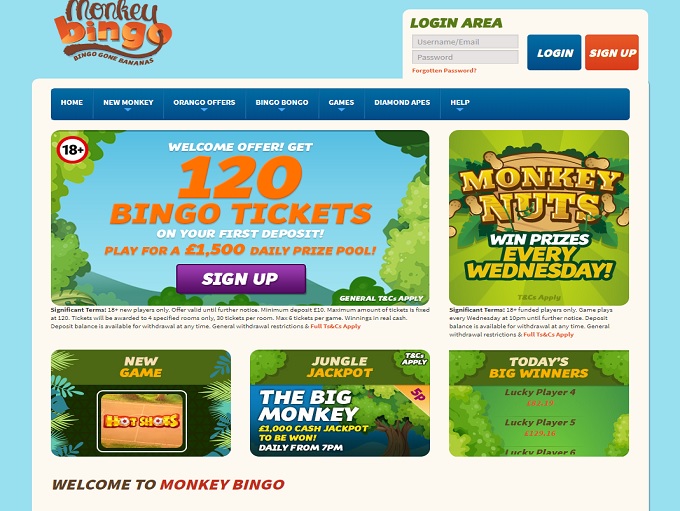Monkey Bingo Home