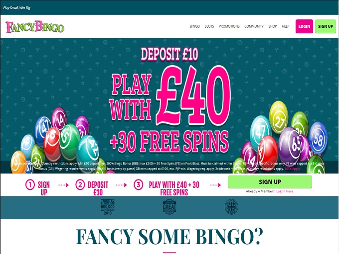 Fancy Bingo Homepage