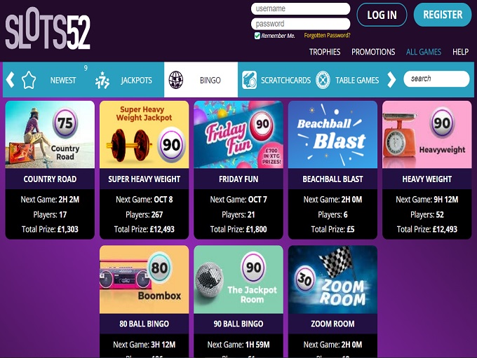 Slots52 Bingo Games