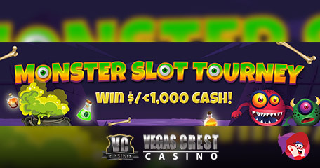 Vegas Crest Casino Monster Tournament with 10 Weekly Prizes