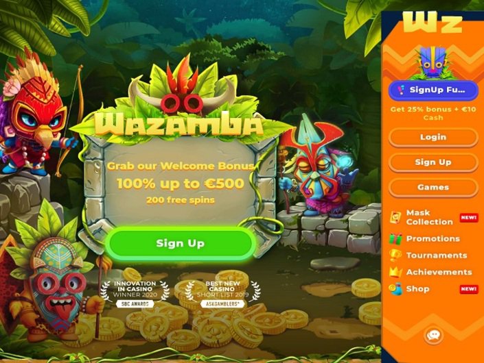 Wazamba Homepage