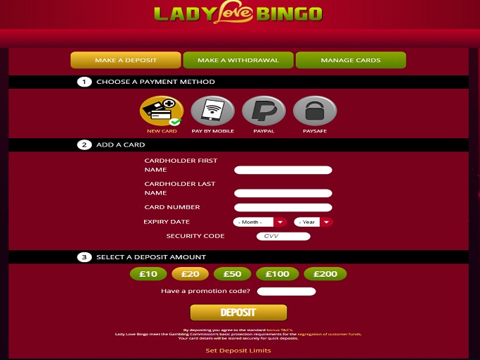 Lady Love Bingo Cashier