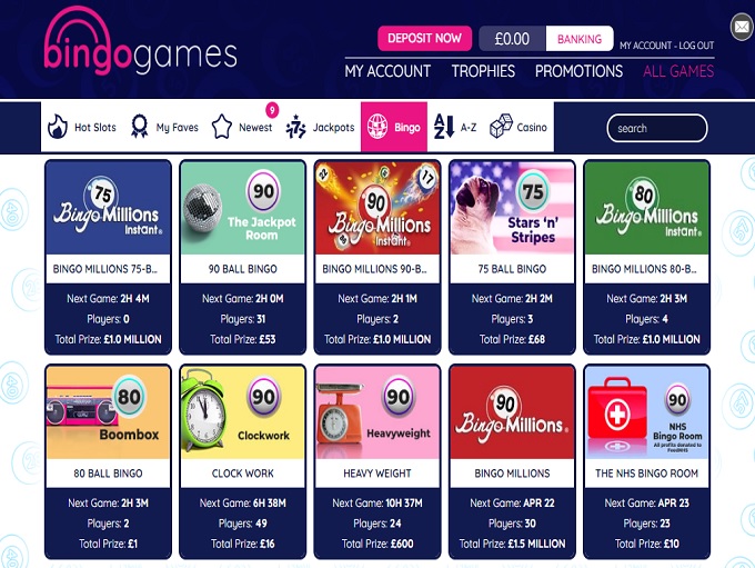 Bingo Games Lobby