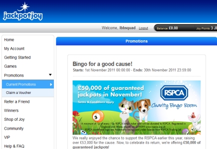 RSPCA Gets Support from JackpotJoy Bingo