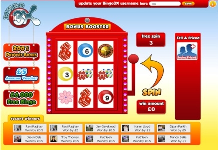 Bonus Booster at Bingo3X