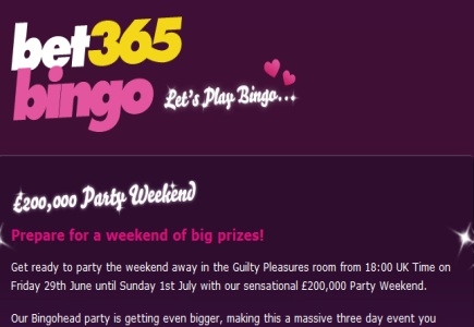 £200,000 Bingohead Party Weekend