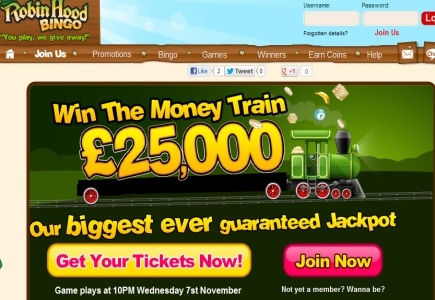 Robin Hood Bingo £25,000 Choo Choo!