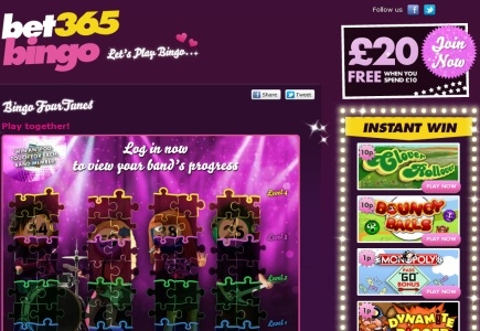 Form Your Bingo Band with Bingo Four Tunes at bet365 Bingo