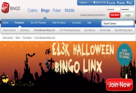 Virgin Bingo Features £13K Halloween Bingo Linx