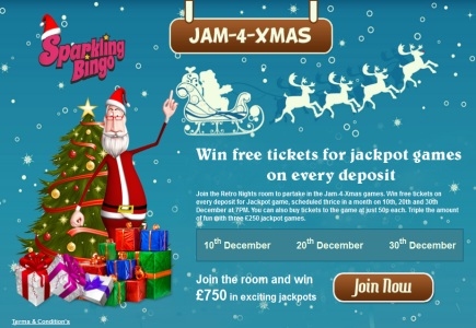 Play Bingo at Sparkling Bingo and win worth £750 Jackpots