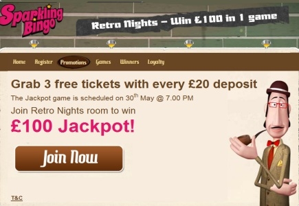 Get going to grab free tickets for £100 Jackpot at Sparkling Bingo