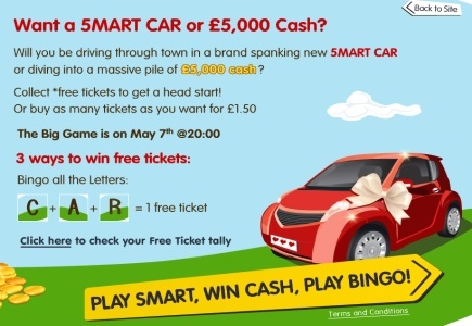 Sparkling Bingo lets you choose between Car and Cash 