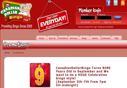 Celebrate 9 Years of Gaming All September-long at Canadian Dollar Bingo