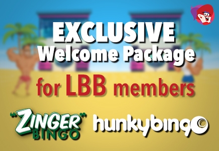 LBB Exclusive Welcome Bonus with Hunky Bingo and Zinger Bingo