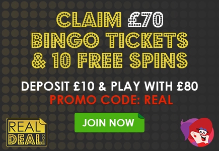Unique Welcome Offer At Real Deal Bingo