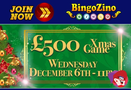 Bingozino's Xmas Game Gives Away £500 Cash Prizes