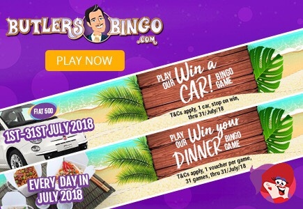 Win A Car Or Dinner In July On Butlers Bingo!
