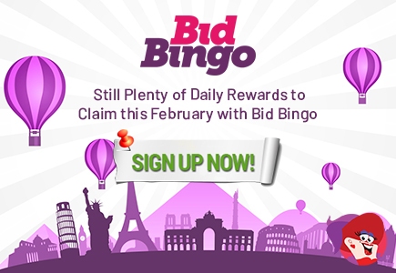 Still Plenty of Daily Rewards to Claim this February with Bid Bingo