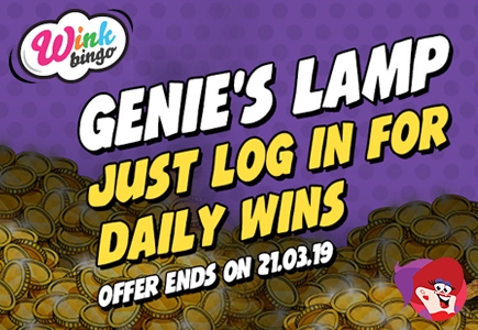 For a Limited Time Only - Rub the Genie Lamp at Wink Bingo to Win Bonuses!
