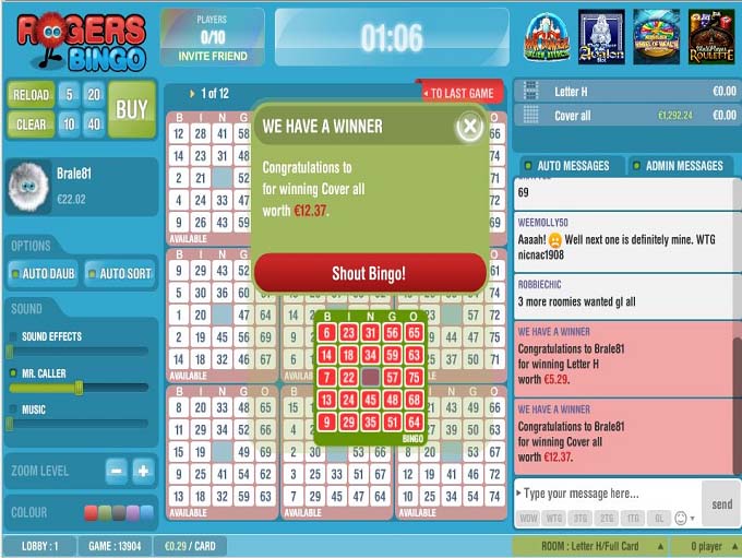 Rogers Bingo Review