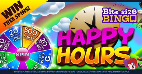 Bite Size Bingo Reminder: Happy Hour is Approaching! Don’t Miss Your Chance to Bag Bonus Spins