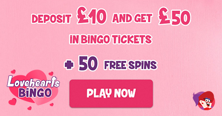 Receive the Special VIP Treatment & Benefit from No Wagering Requirements EVER at Lovehearts Bingo