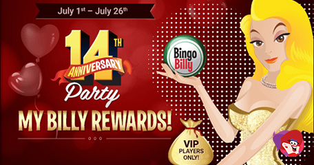 Have a Blast & Win Cash with Bingo Billy’s 14th Anniversary Celebrations This July