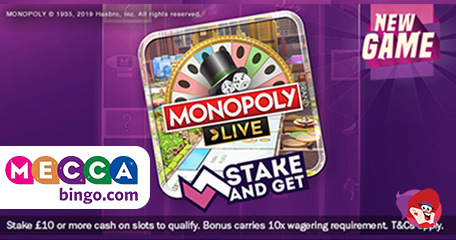 Try Mecca Bingo’s New Monopoly Live Game on the House – the Fast Bonus-Building Game!