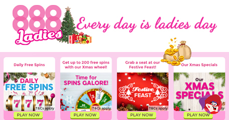 Festive Treats Including £18K in Cash Prizes and Plenty of Bonus Spins Up for Grabs at 888 Ladies this Month