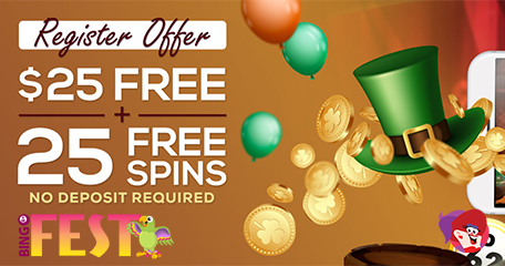 $25 Free, 25 Bonus Spins, Funding Bonuses & More at Bingo Fest