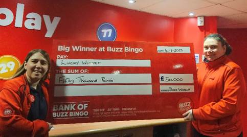 Buzz Bingo Walsall Player Scoops £50,000 Jackpot