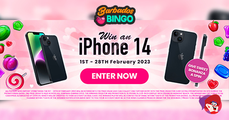 Win an iPhone 14 in New Barbados Bingo Monthly Draw