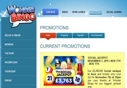 Wonder Bingo Launches Social Jackpot
