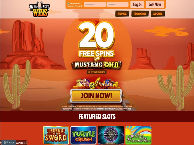 Wild West Wins Homepage