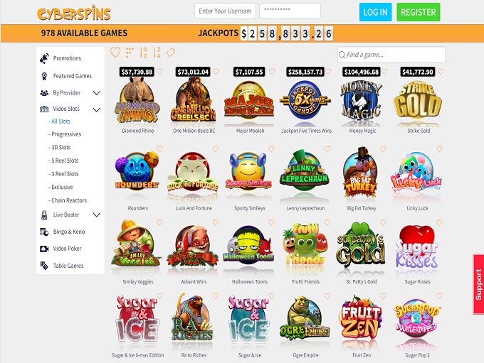 Cyberspins Slot Games