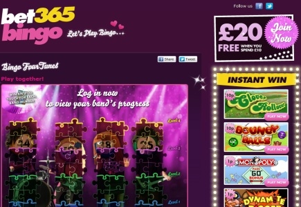Form Your Bingo Band with Bingo Four Tunes at bet365 Bingo