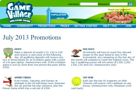 July perks for GameVillage Homeowners